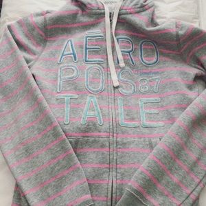 Aeropostale Gray and Pink Hoodie